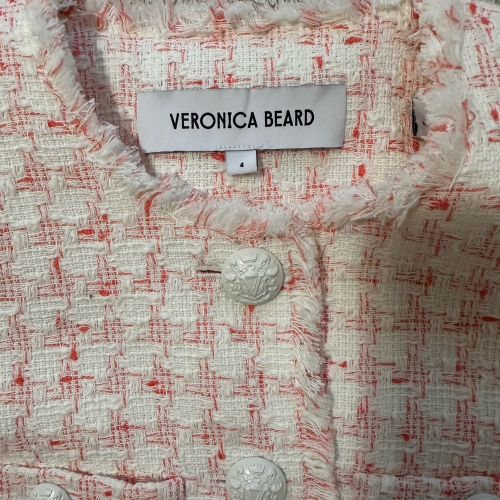 Veronica Beard Pink and Cream Tweed Blazer - Picture 4 of 5